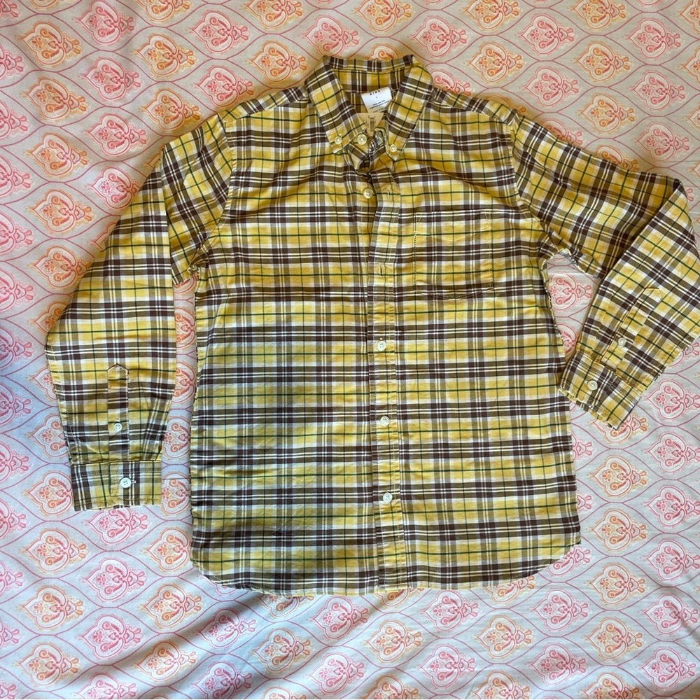 GAP Kids Yellow Plaid Shirt
